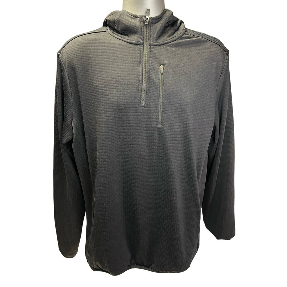 01.Algo Black Quarter Zip Pullover Hoodie Size L